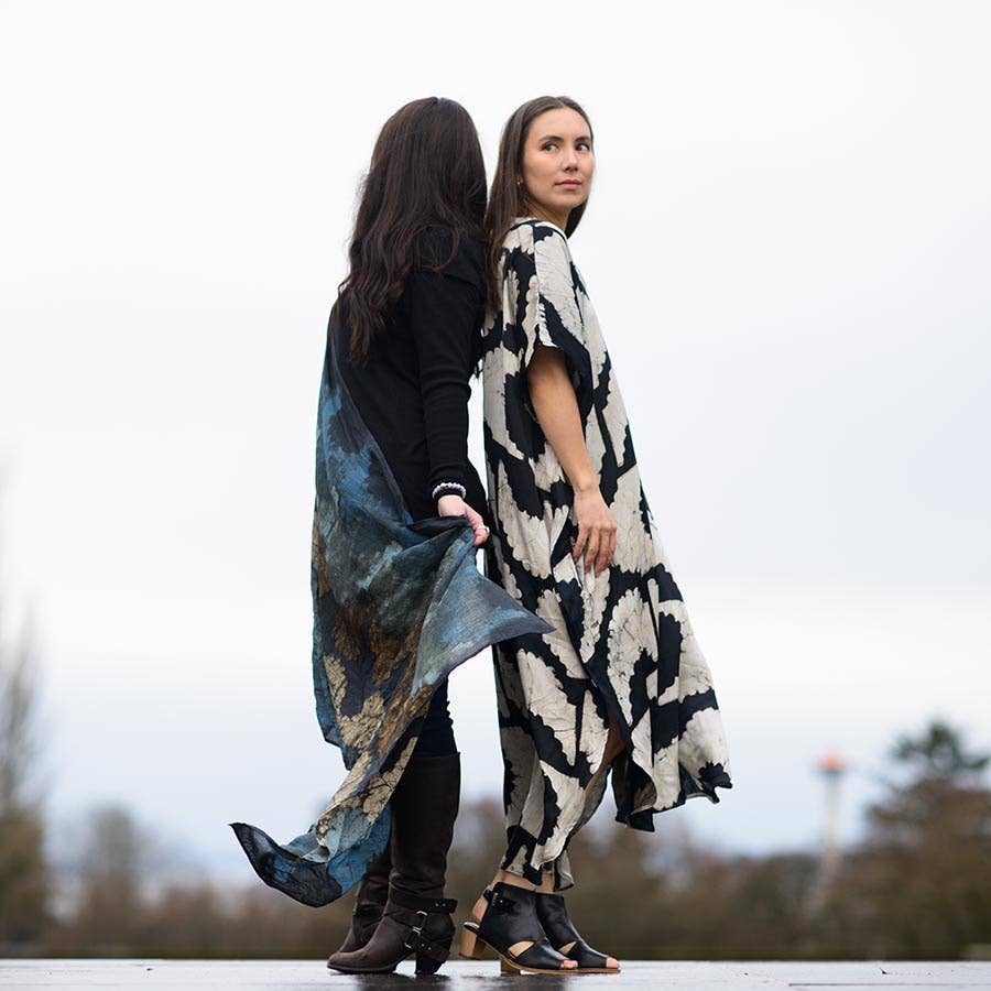 Block Print Kaftan Dress | Sunset