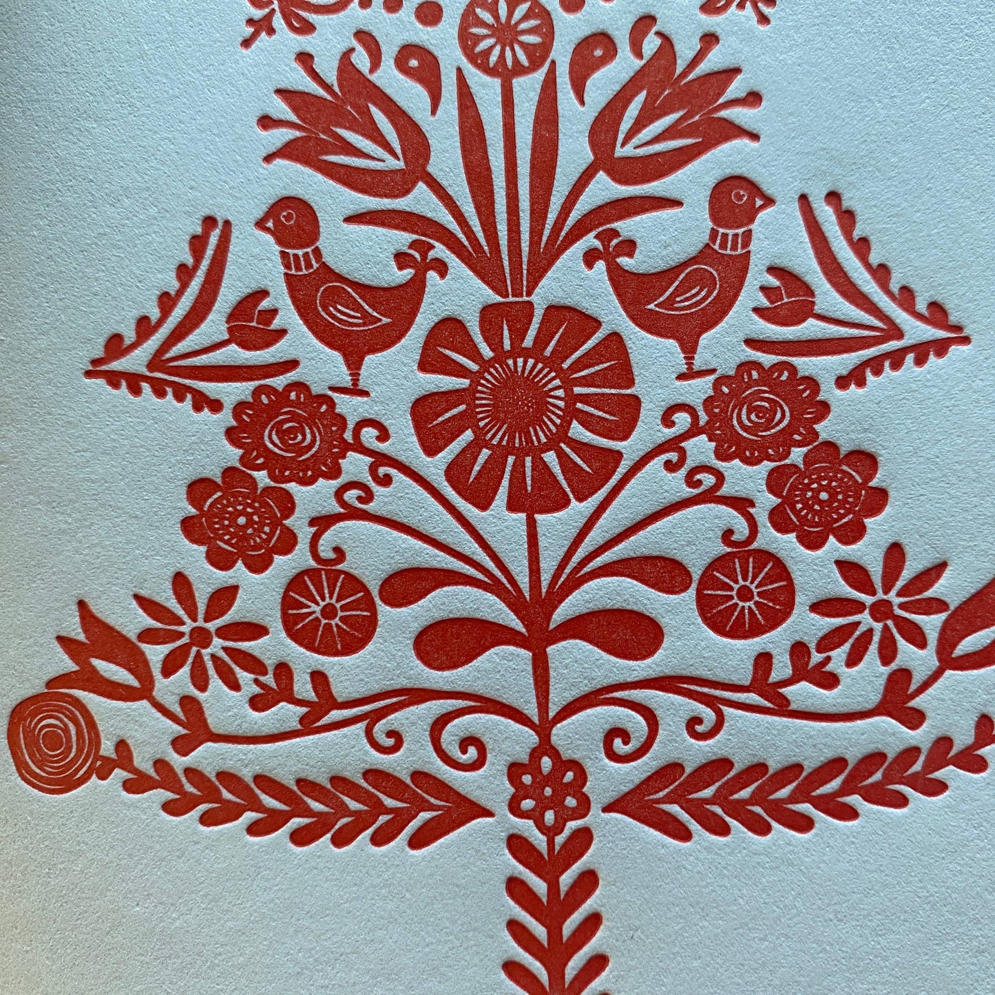 Red Tree Letterpress Card
