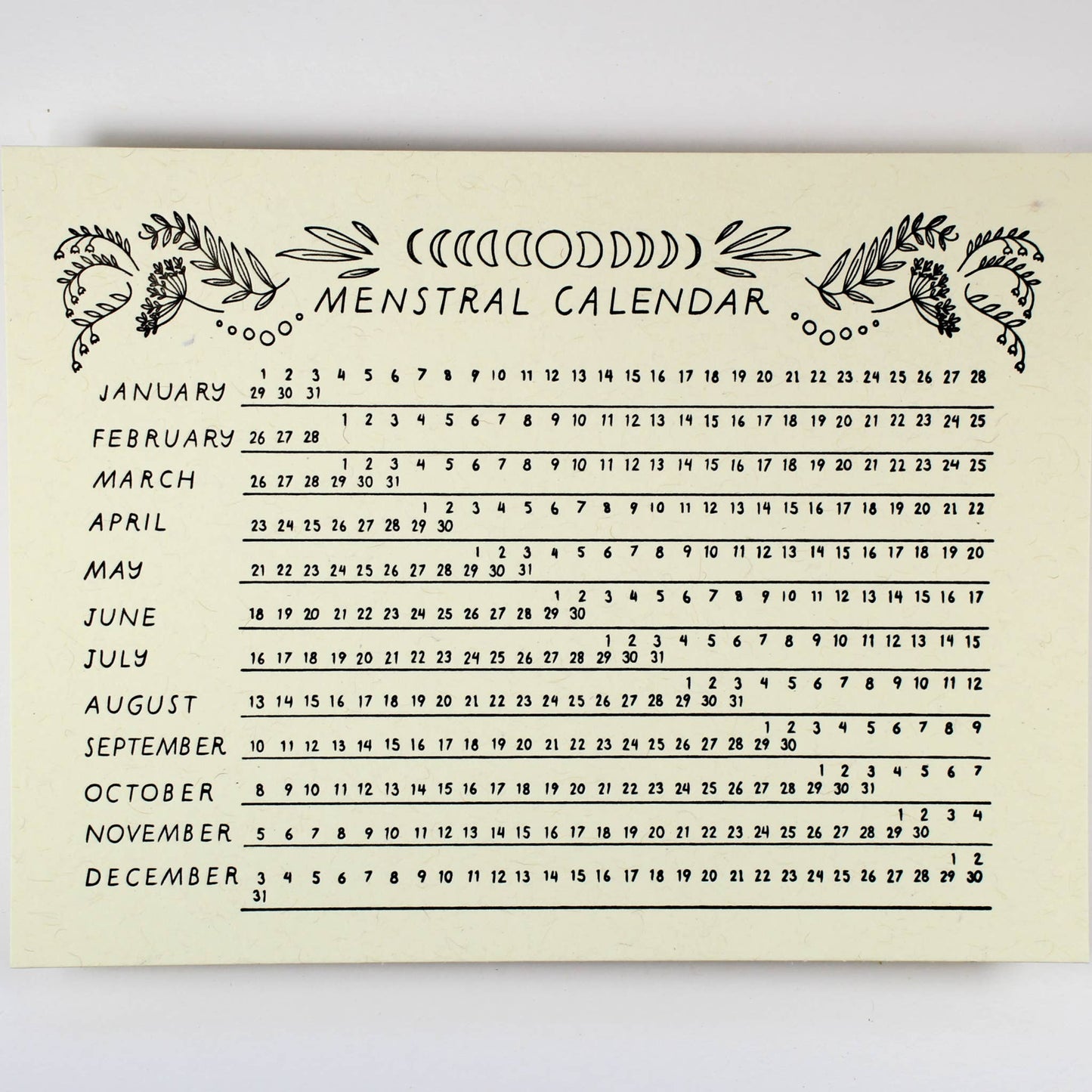 Menstrual Moon Calendar
