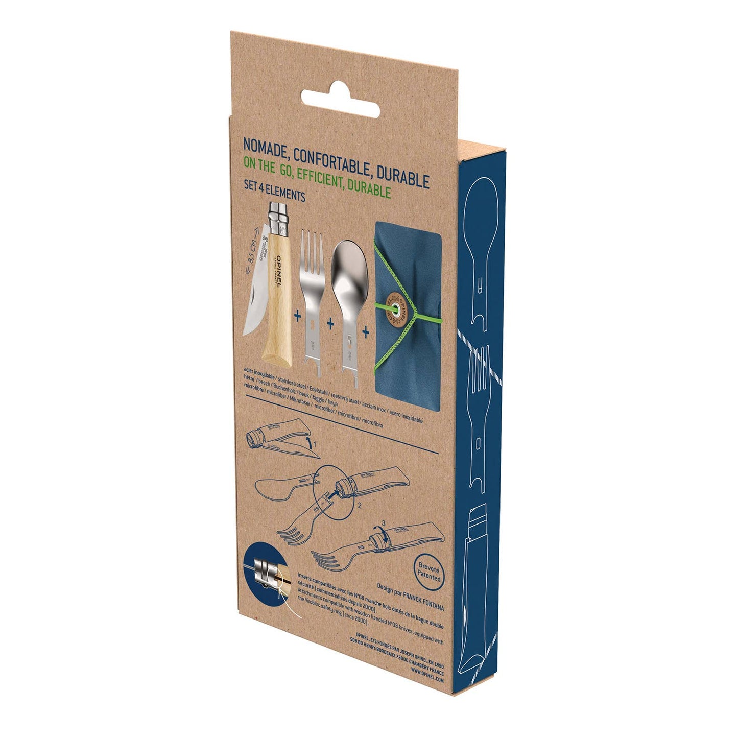 Picnic Set With No.08 Stainless Knife by Opinel