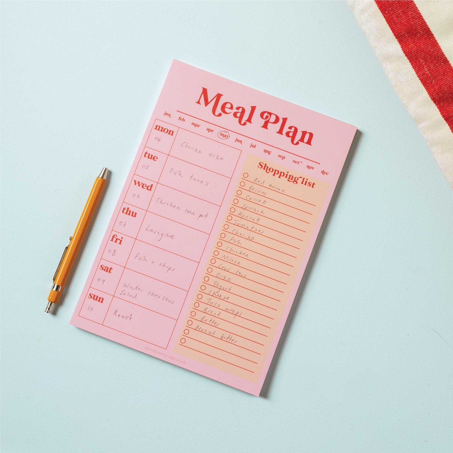 Good Tuesday - Weekly Meal Planner & Shopping List Pad