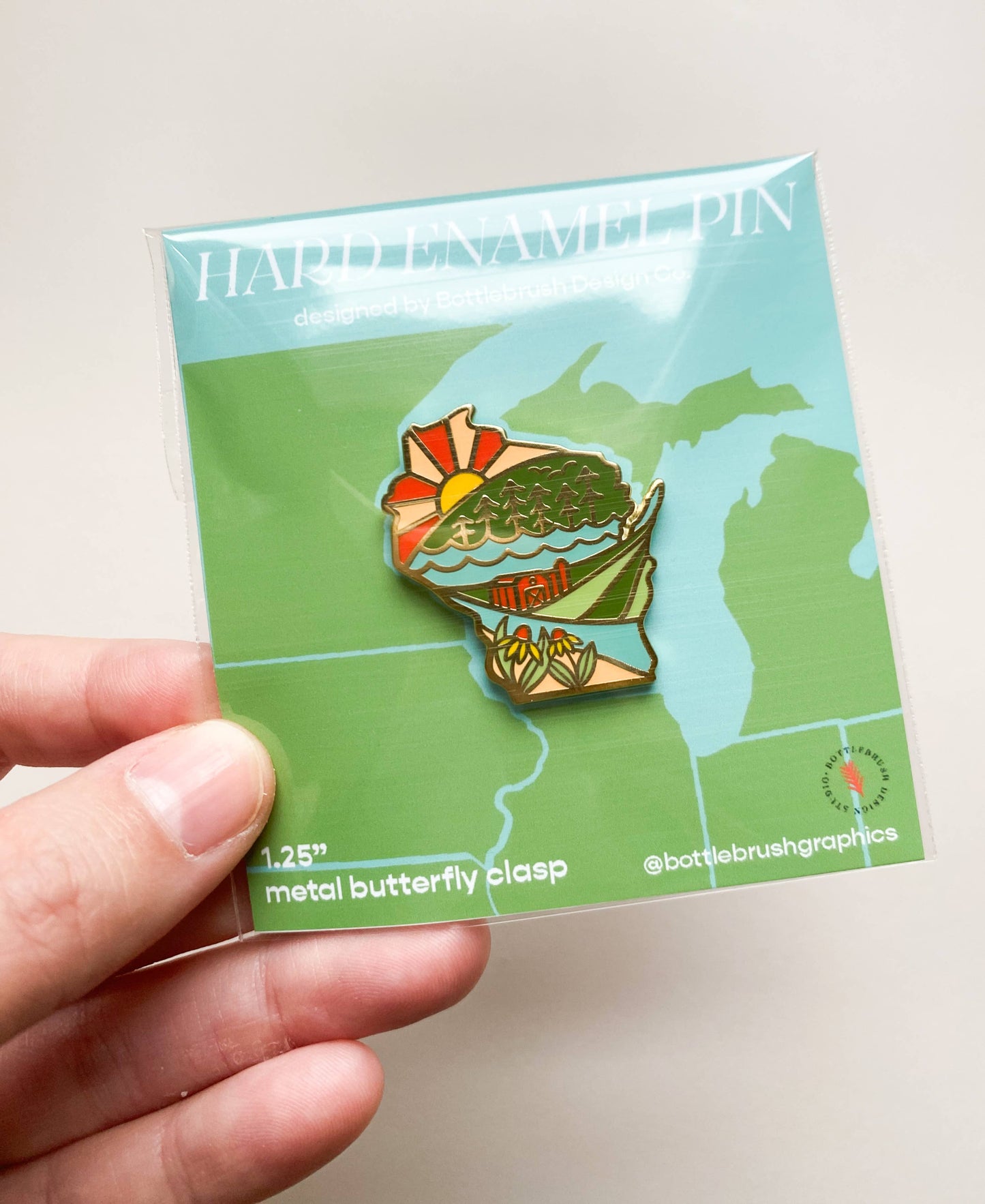 Wisconsin Local Love Enamel Pin