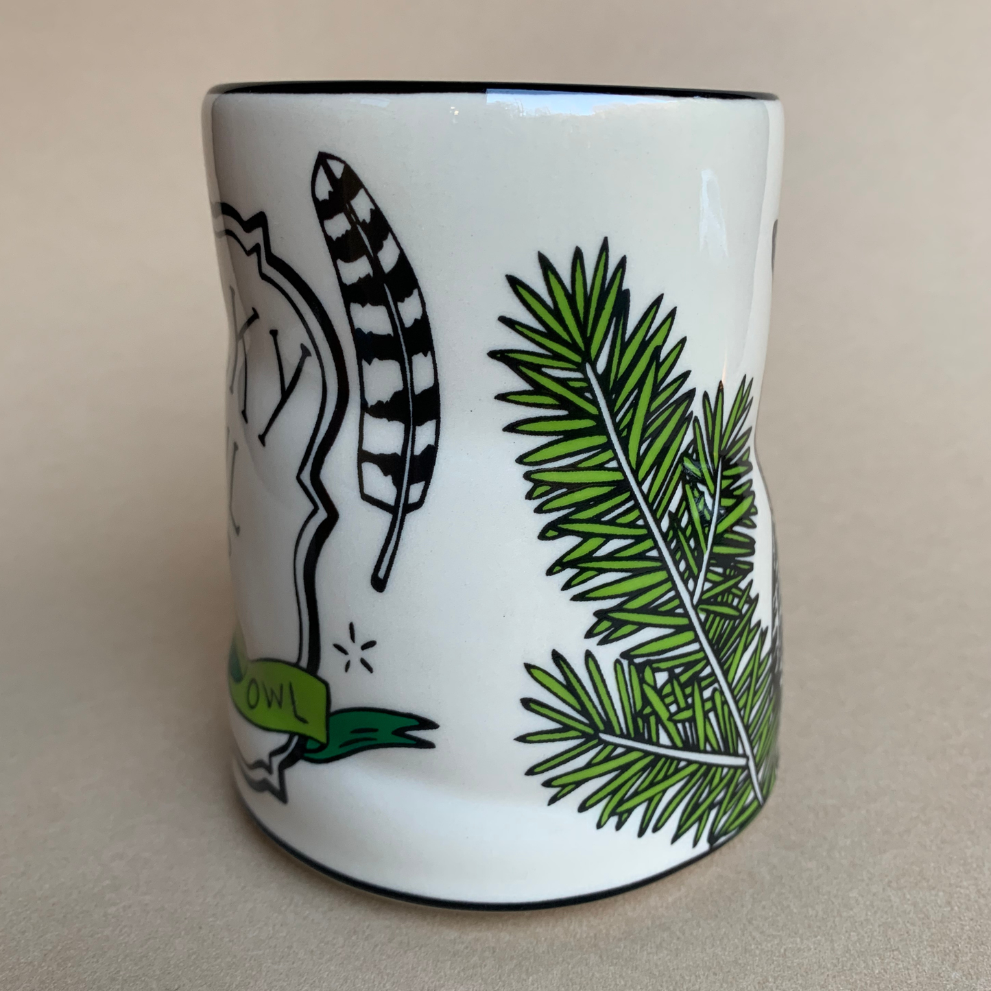 Great Horned Owl Ceramic Mug/Cup XLarge by The Bowl Maker