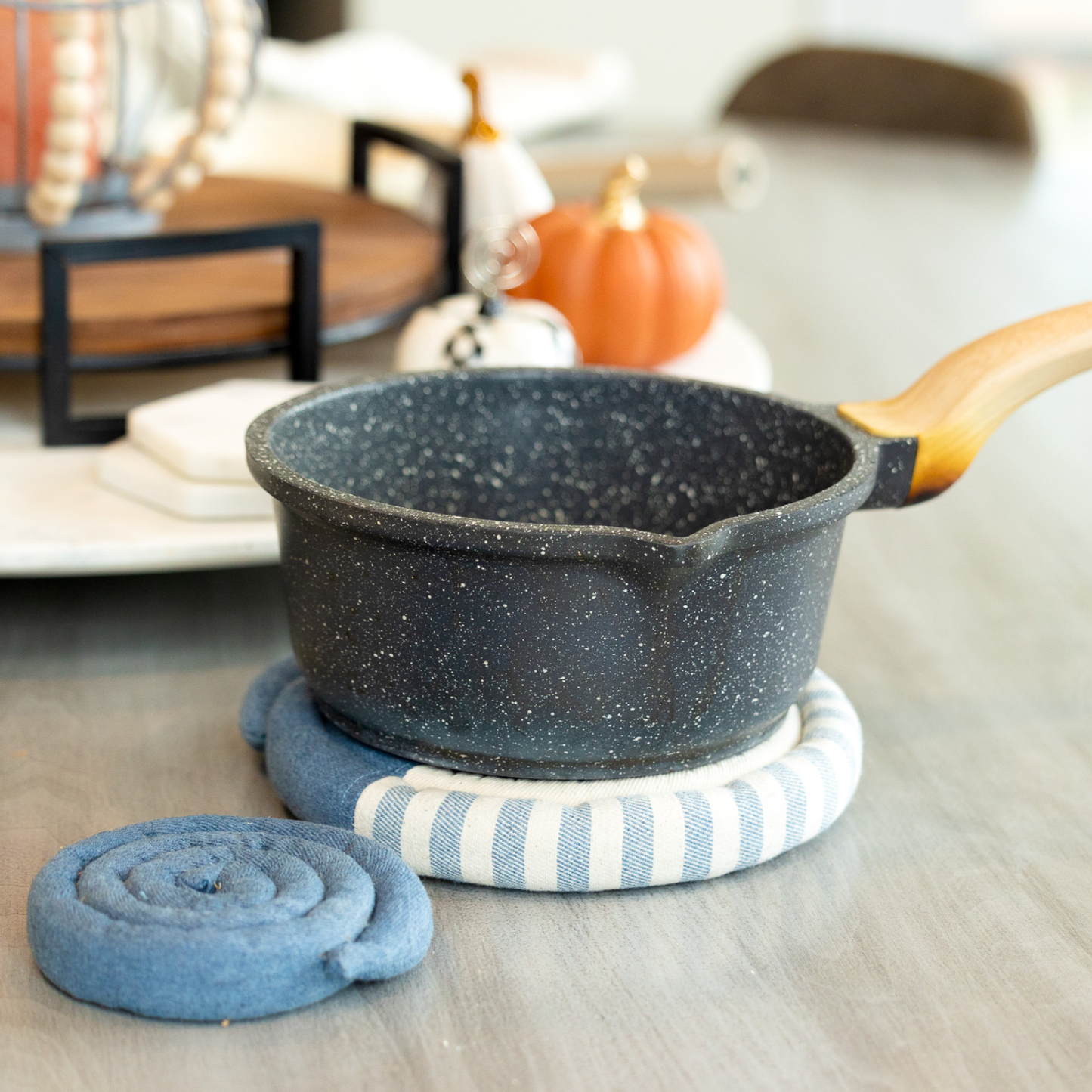 Scented Large Upcycled Denim Spiral Trivet