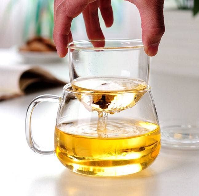 Glass Tea Cup with Infuser + Lid