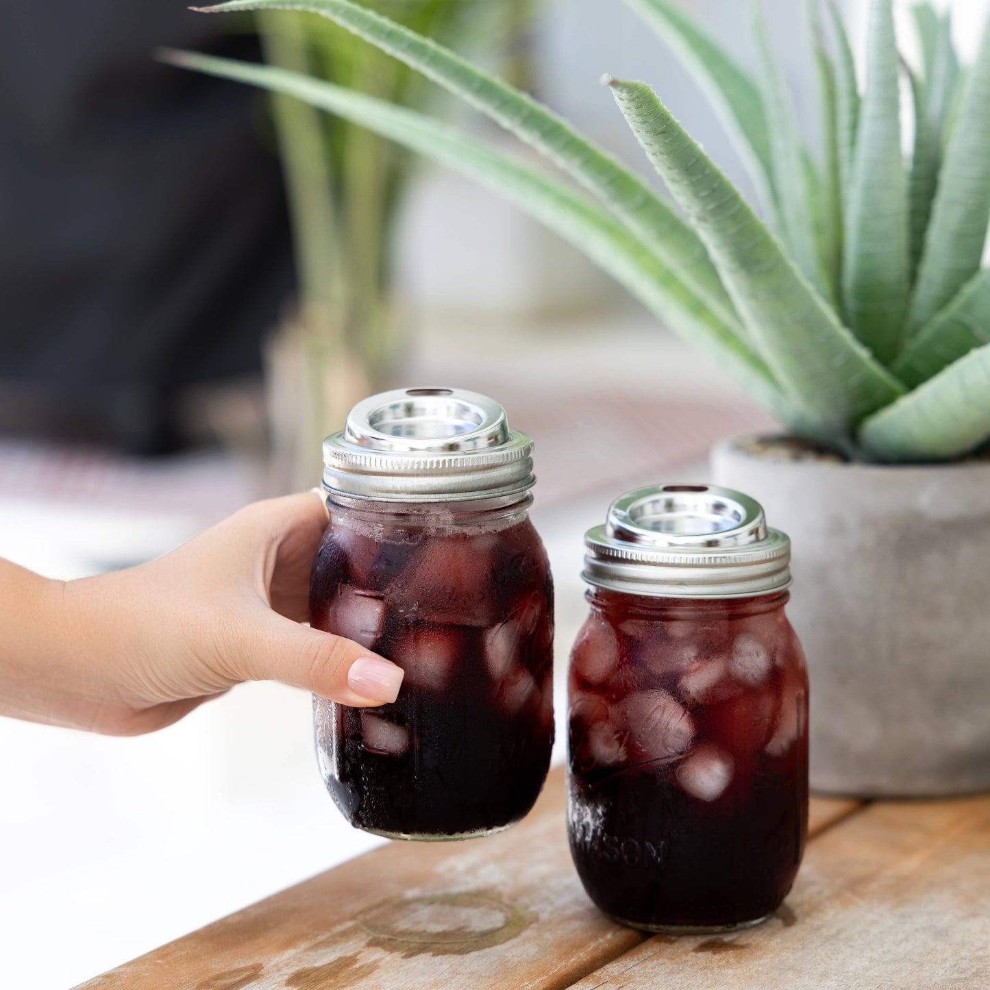 Jarware Stainless Steel Drink Lids Set of 2 | Regular Mouth