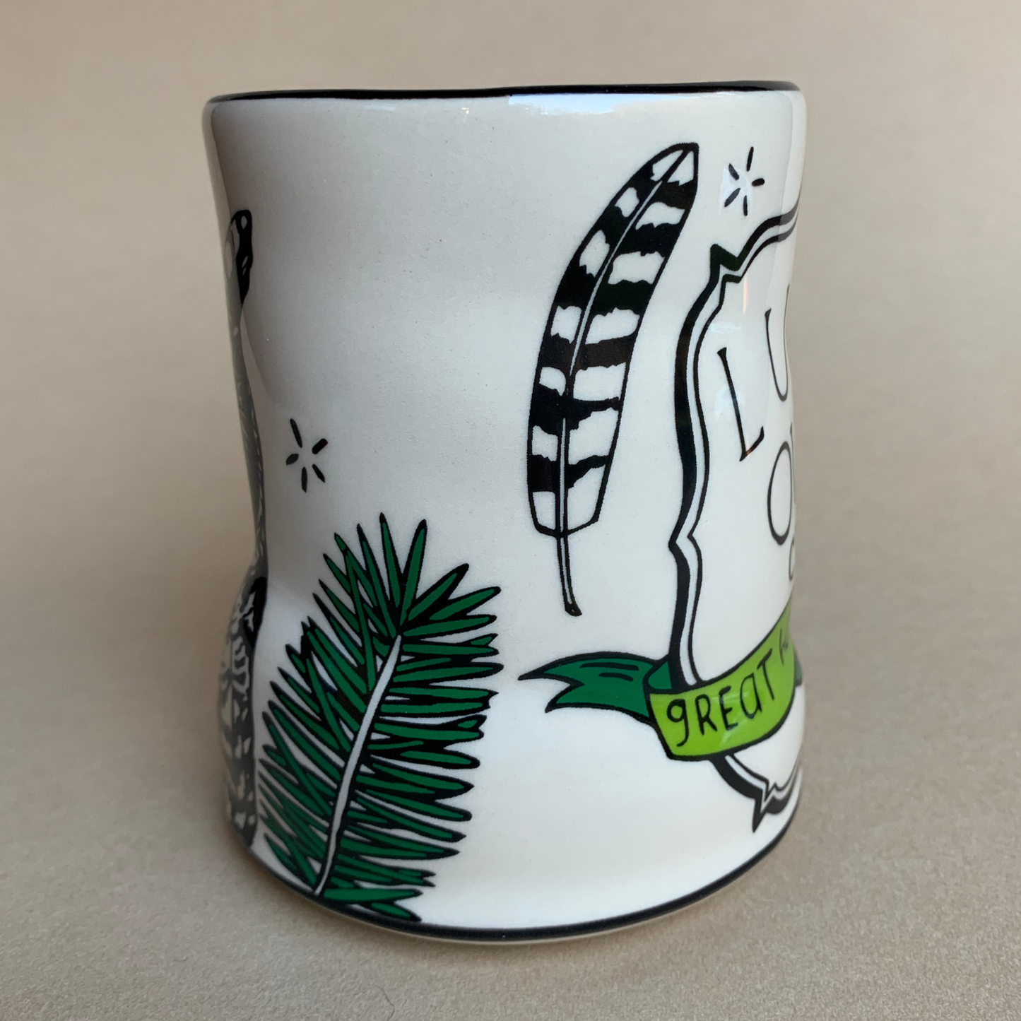 Great Horned Owl Ceramic Mug/Cup XLarge by The Bowl Maker