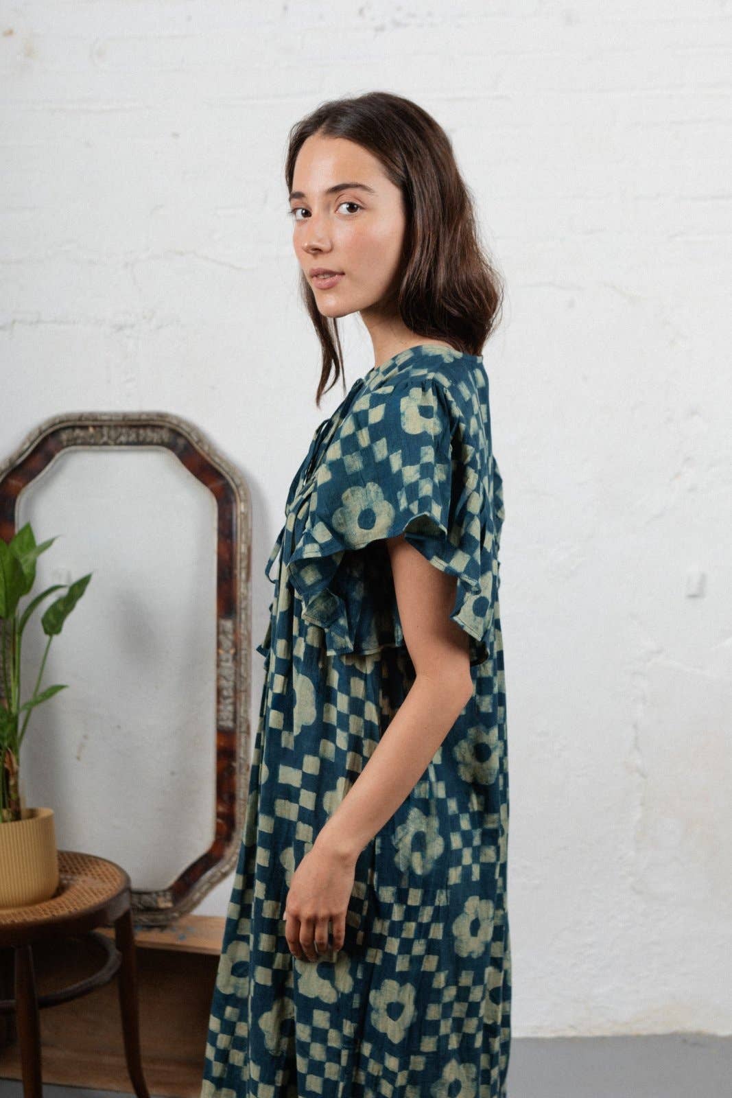 Elodie Block Prink Peasant Dress