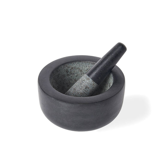 Black Granite Mortar and Pestle