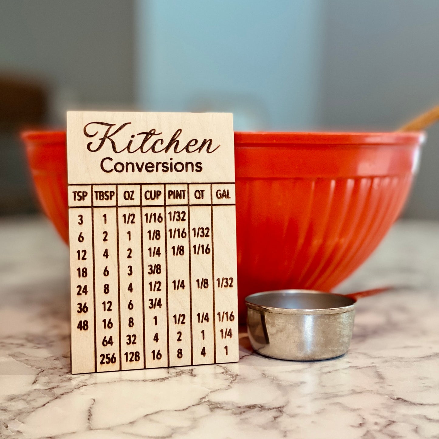 Kitchen Conversion Engraved Wood Magnet