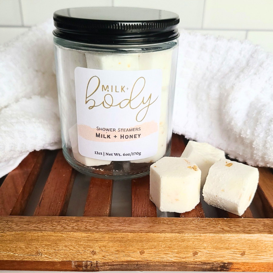 Mini Shower Steamers 12ct: Milk + Honey