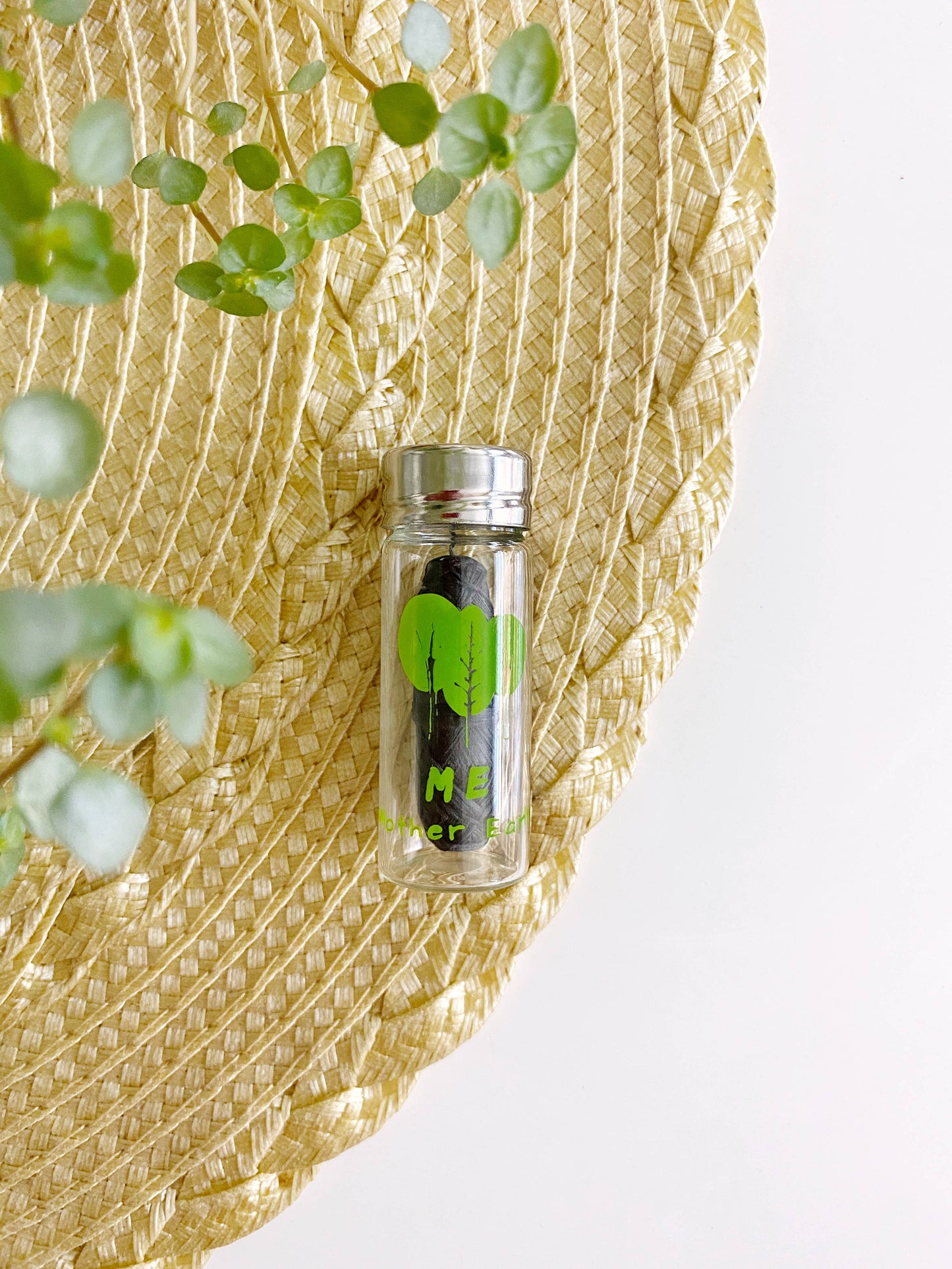 Refillable Charcoal Dental Floss | Glass Container
