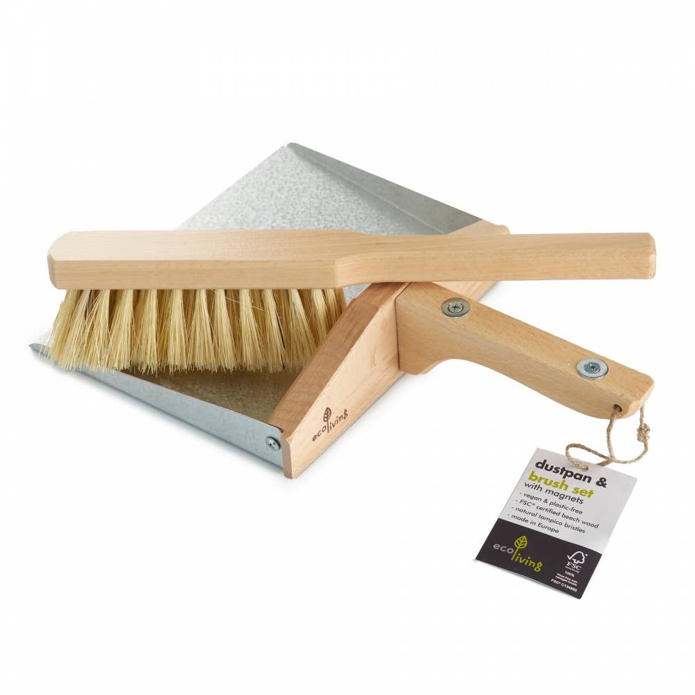 Load image into Gallery viewer, Dustpan and Brush Set - with Magnets (100% FSC)
