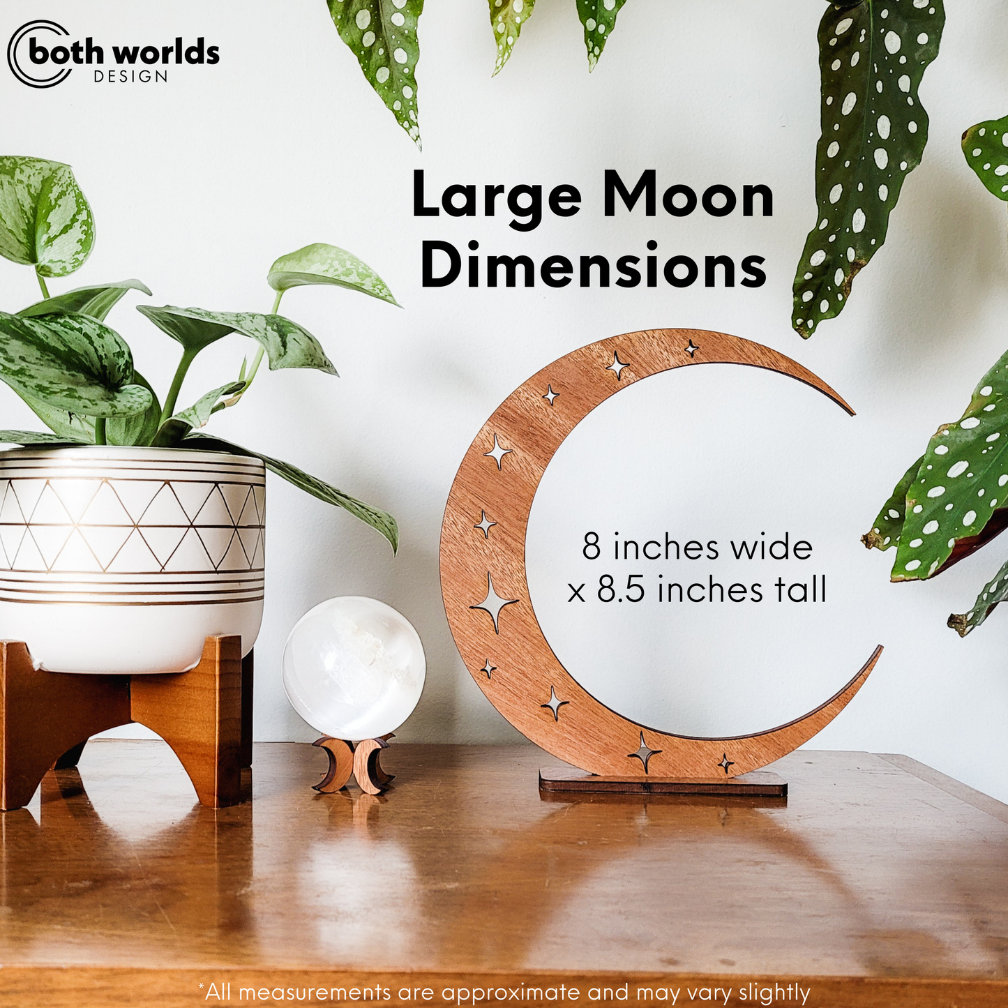 Load image into Gallery viewer, Wood Crescent Moon and Stars Décor with Stand

