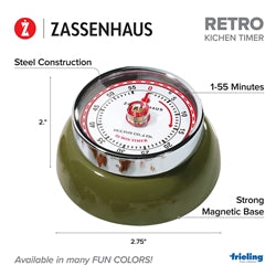 Retro Kitchen Timer - 2.75” x 1.25"