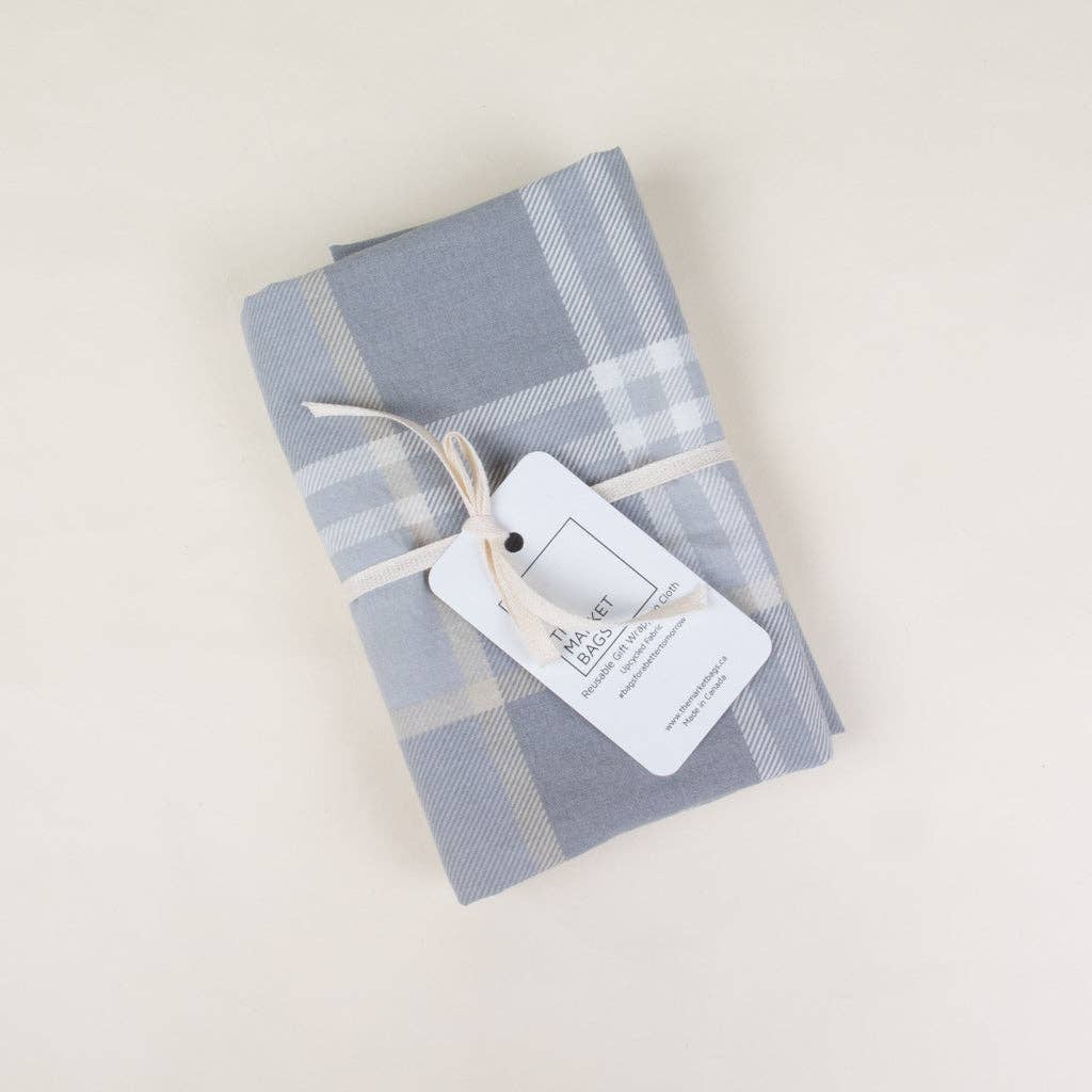 The Market Bags - Reusable Gift Wrapping Cloth - Clouded Plaid
