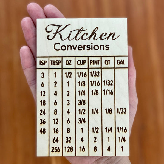 Kitchen Conversion Engraved Wood Magnet