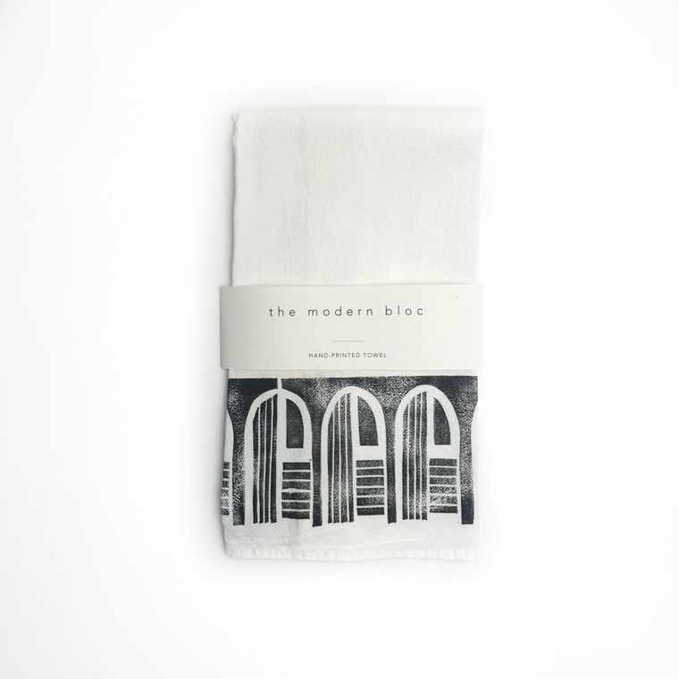 Arches Block-Printed Tea Towel
