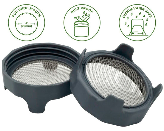 Rust Proof Sprouting Lid with Built-In Stand for Wide Mouth